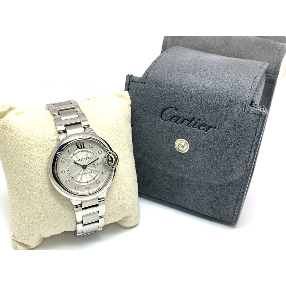 Cartier Ballon Bleu Women's Watch 3489 Swiss Automatic Diamond Dial Steel 33mm - Picture 3 of 14